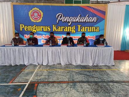 Pengukuhan Pengurus Karang Taruna TRABAS Kalurahan Srihardono