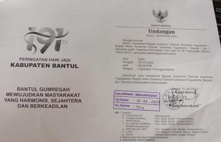 Upacara Peringatan Hari Jadi ke-191 Kabupaten Bantul Tahun 2022