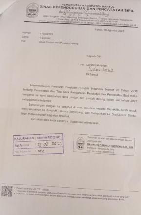 Data Pindah dan Pindah Datang